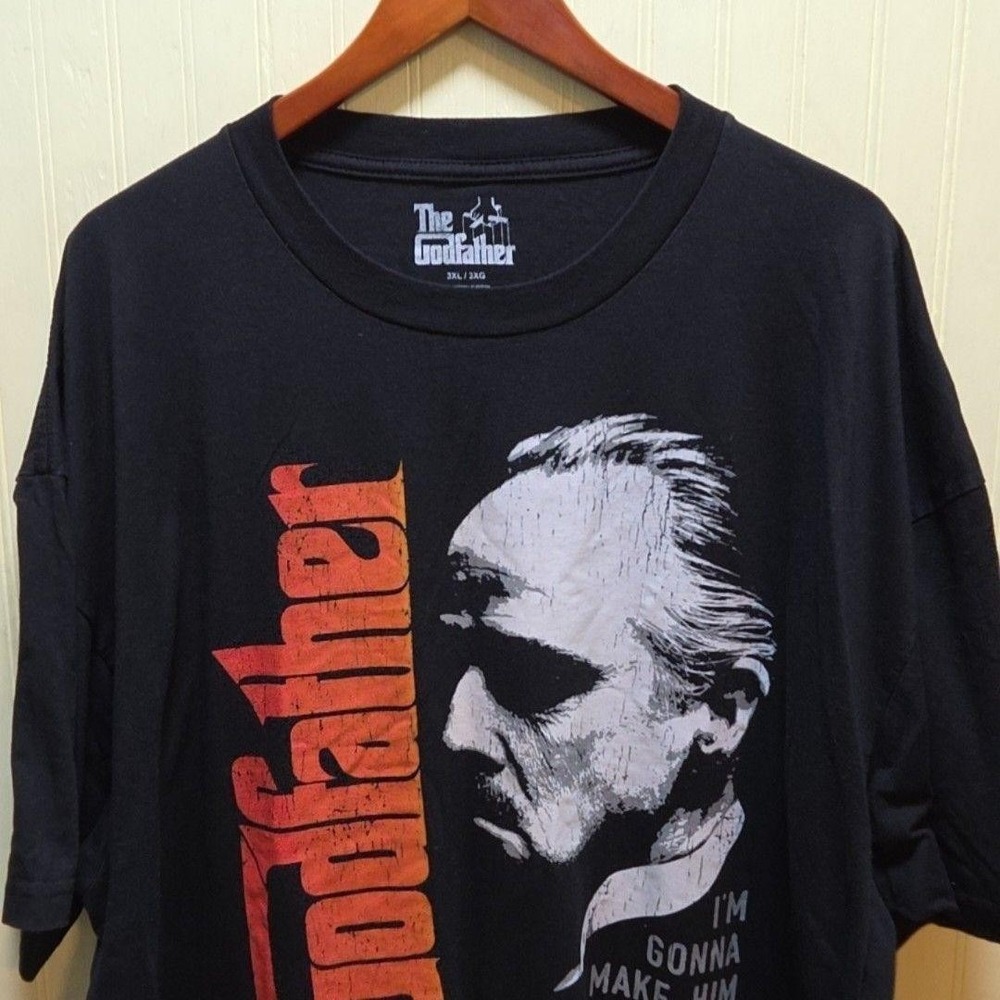 The Godfather Shirt Mens 3XL Black Portrait Quote Graphic Tee Tagless Movie